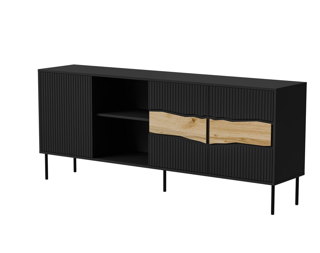 Cama INSERTO 3D1W Chest of Drawers 190 x 40 x 80 cm Black + LED 190x40x80