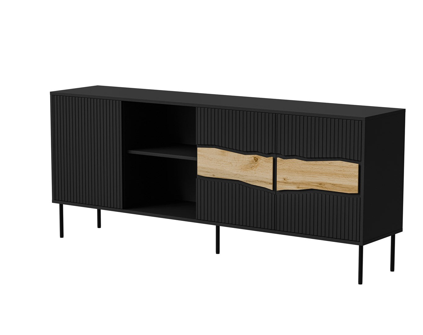 Cama INSERTO 3D1W Chest of Drawers 190 x 40 x 80 cm Black + LED 190x40x80