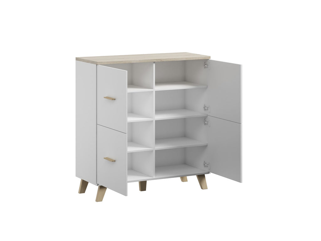 Cama Sideboard LOTTA 110 4D White + Sonoma Oak