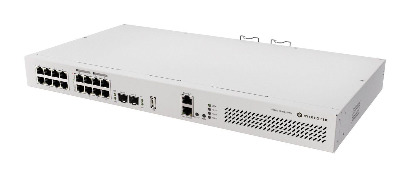 CRS418-8P-8 G-2S+RM 16-Port Gigabit Switch with PoE and 2 SFP+ Uplinks 2SFP