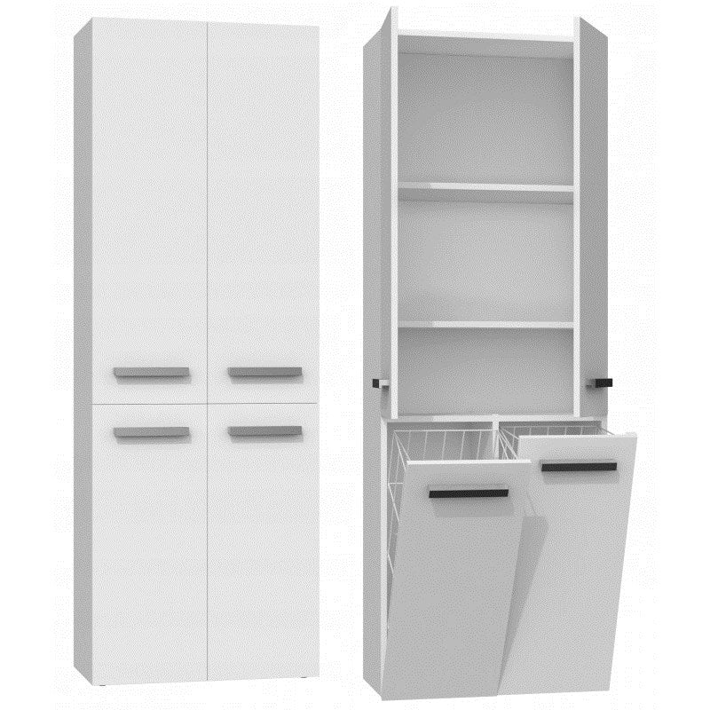 Topeshop NEL 2K DD BIEL Bathroom Storage Cabinet White
