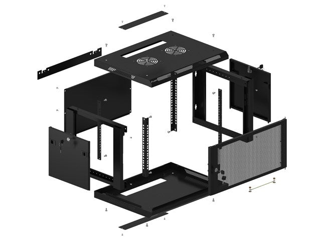 Lanberg Rack Cabinet 6U Wall Mounted Black | Model: 529944