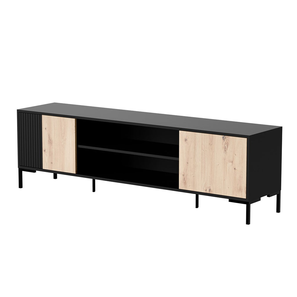 Cama MERCI RTV Cabinet 180x40x53.5 cm Black/Oak Artisan