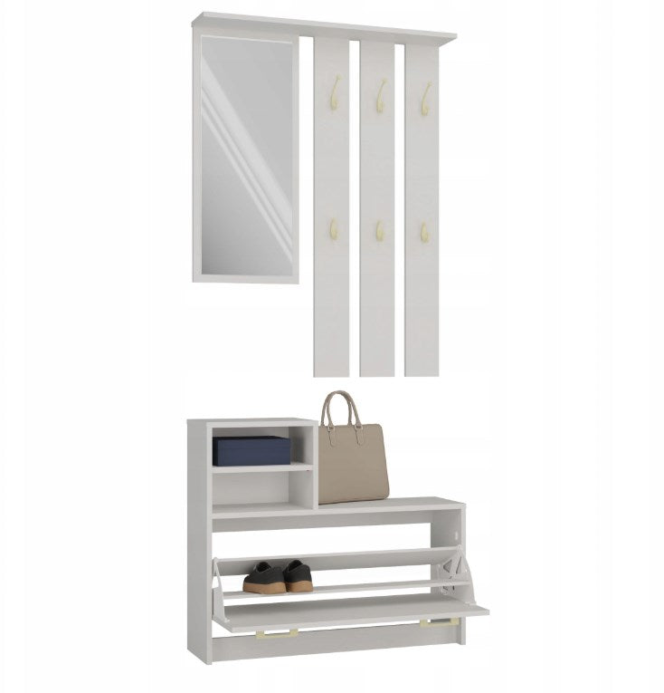 Vera Wardrobe, Cashmere, 180 cm with Mirror and Shoe Cabinet GS1