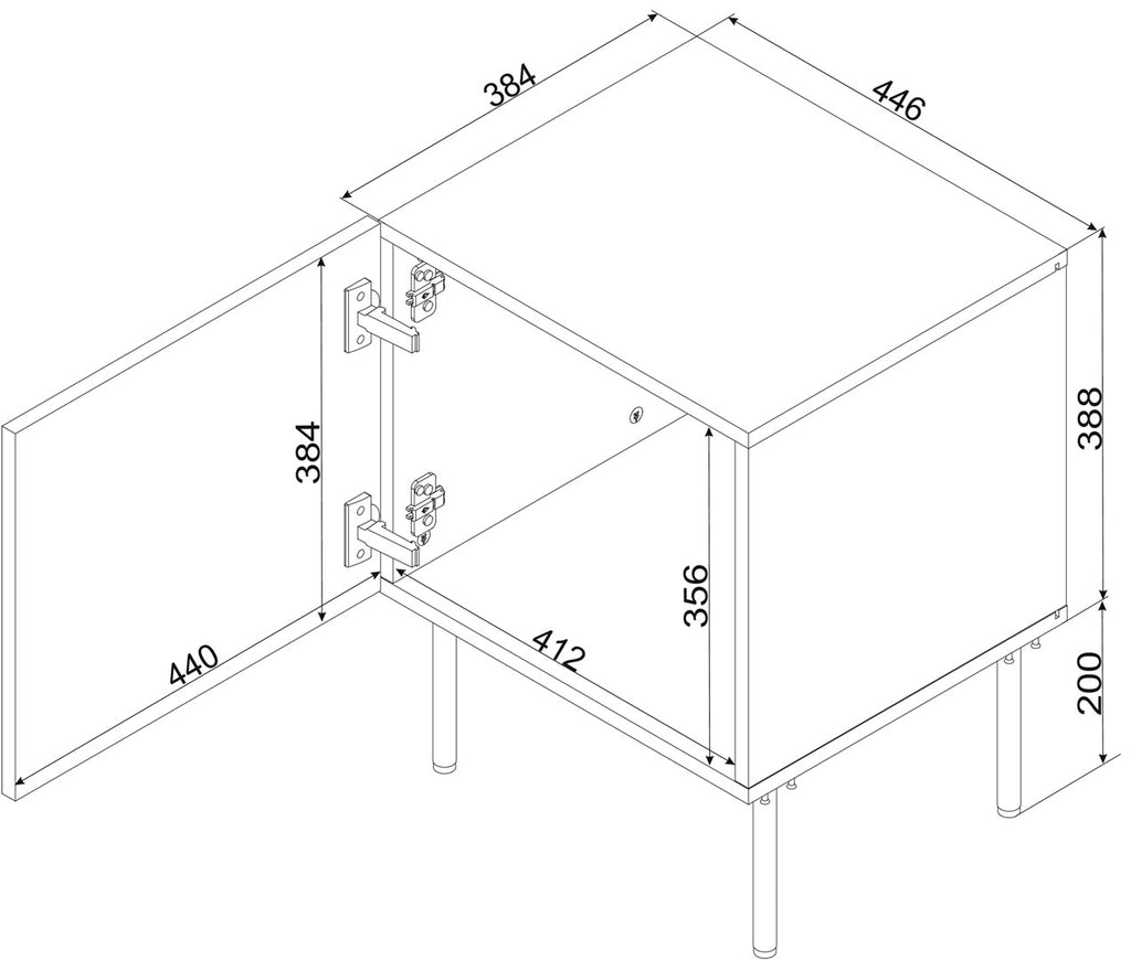 Cama Bedside table 2 pcs ISLA 44 5x40x59 black matt