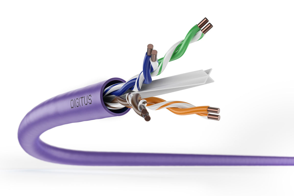 DIGITUS Cat.6 Installation Cable U/UTP B2ca, 100 m, Purple
