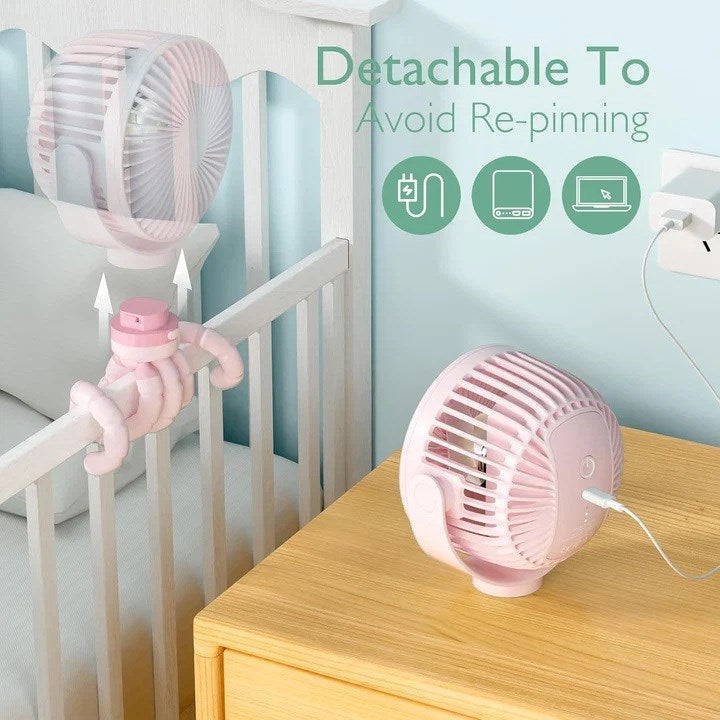 Momcozy portable stroller fan  pink