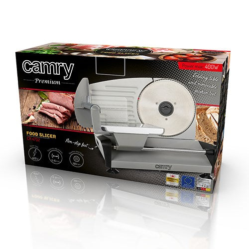 Camry Premium CR 4702 Electric Slicer Black Grey Satin Steel