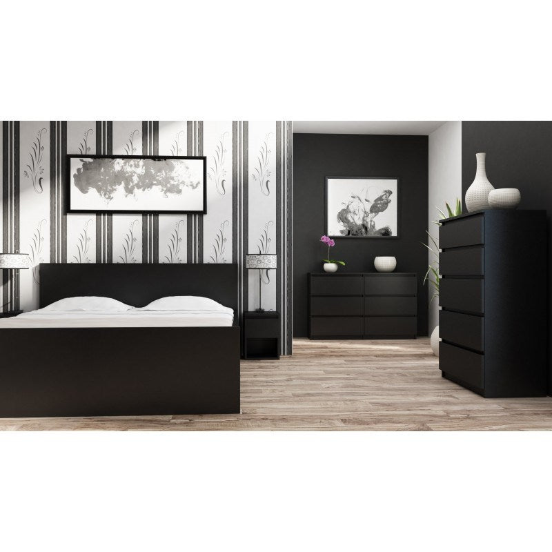 Topeshop M5 Chest of Drawers Black MALWA Collection