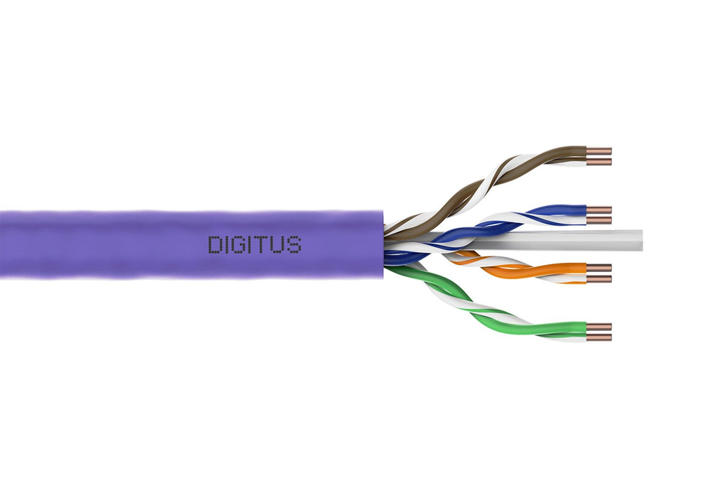 DIGITUS Cat.6 Installation Cable U/UTP B2ca, 100 m, Purple