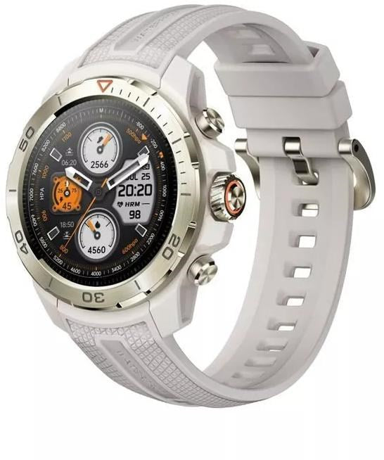 Mibro GS Explorer Smartwatch (Desert White) Dual-Band GPS, 10ATM Waterproof, 150+ Sports Modes