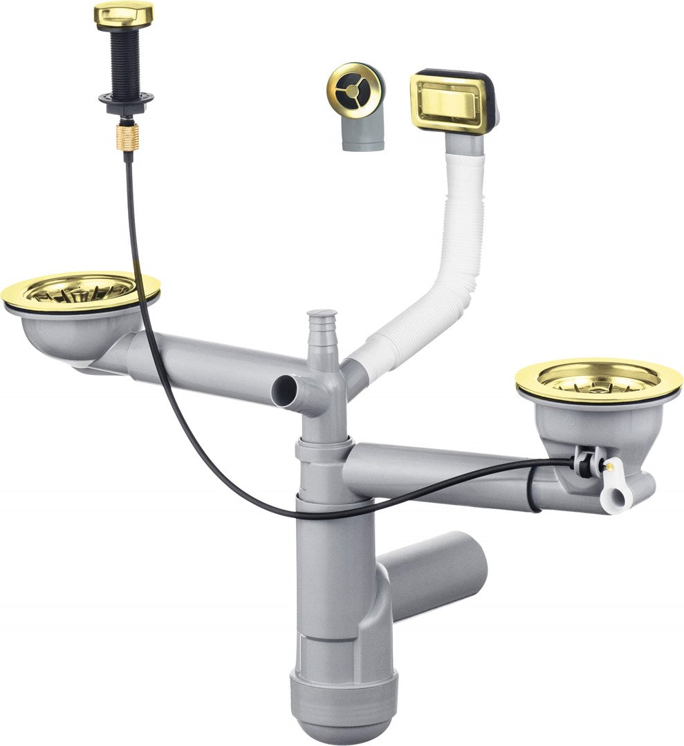 Siphon for 1.5- and 2-bowl granite sink - Space-Saver