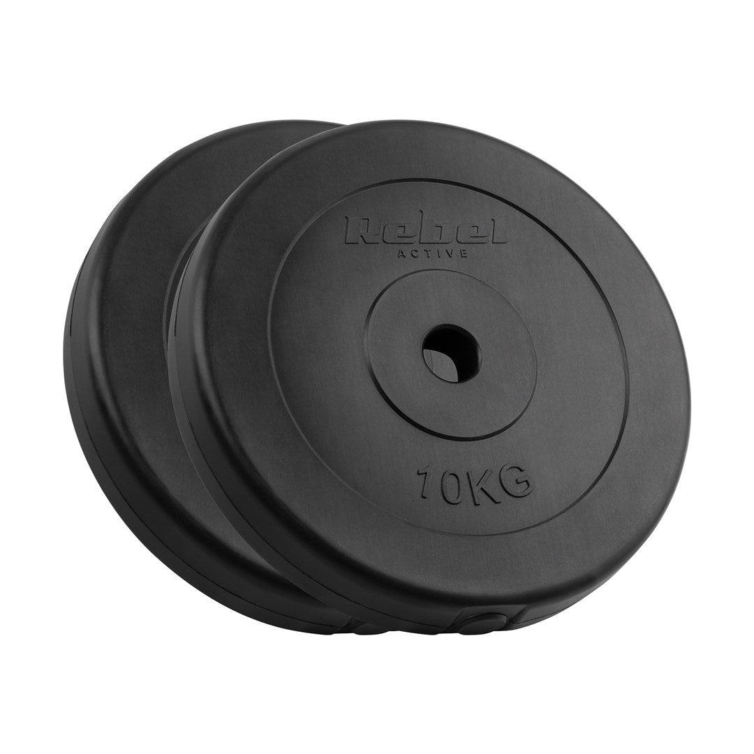 Bituminous Weight Set 2x10kg  bore 31mm  Classic Disc  REBEL ACTIVE