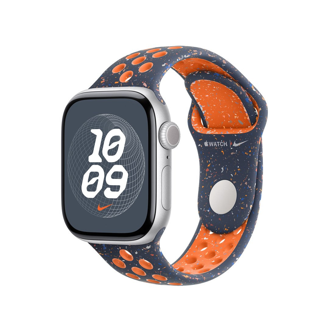 Apple Band for Apple Watch 42 mm, Blue/Orange, Fluoroelastomer, M/L, Model MYJX3ZM/A