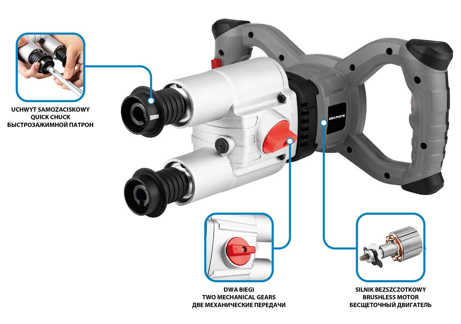 Energy+ 18V Brushless Double Mixer Without Battery