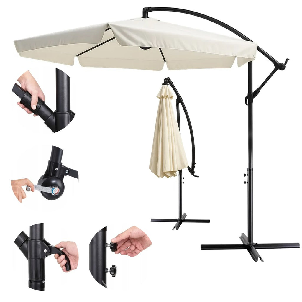 Extralink Garden Umbrella 3 m Beige with Side Panels