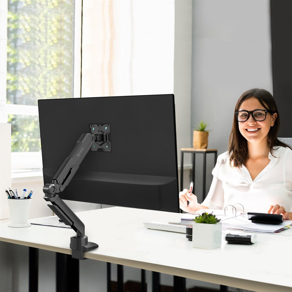 ONKRON G90-B Swivel and tilt desk mount for 13‘-34’ monitors  max. 10 kg  with rotation  black