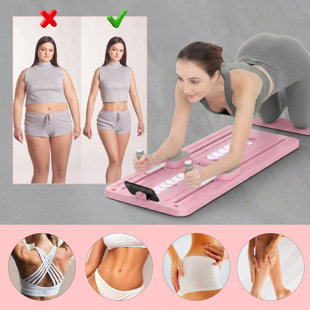 Extralink DESKA DO PILATESU RÓZOWA REFORMER DO CWICZEN BRZUCHA POMPKI