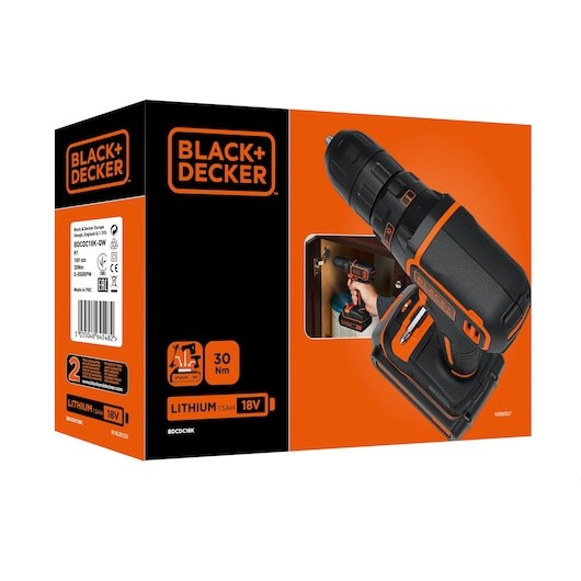 BLACK+DECKER Drill-Screwdriver 18V 650 RPM 30 N⋅m BDCDC18-QW