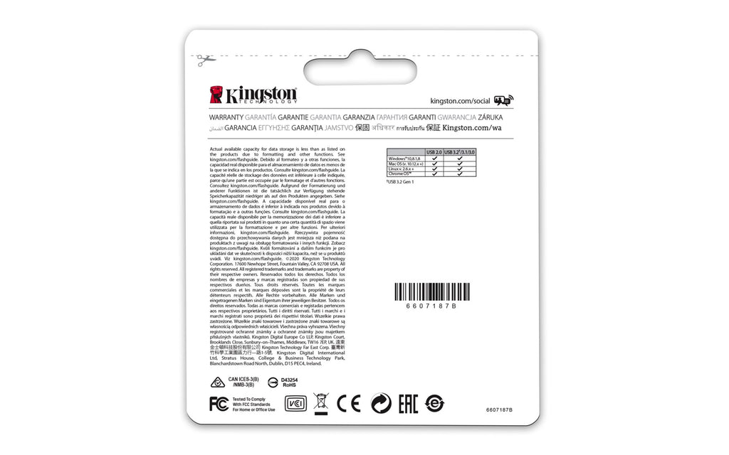 Kingston DataTraveler Micro USB Flash Drive 128GB USB 3.2 Gen 1 - Model DTMC3G2/128GB