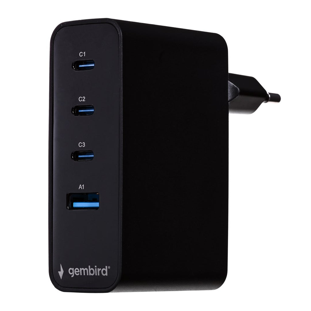 Gembird TA-UC-PDQC100LCD-01-BK Mobile Charger 100W Black