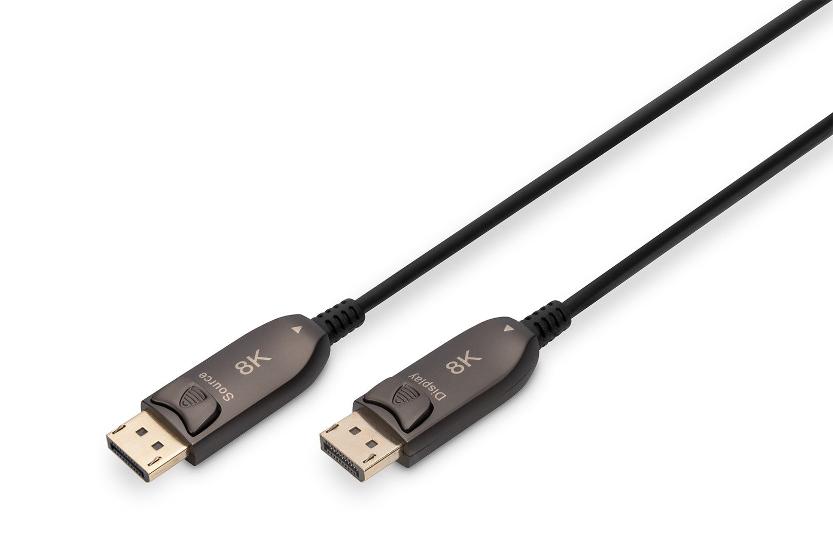 DIGITUS DisplayPort Cable 10 m Active Optical Cable 1.4 8K 60Hz Dolby Support - Black
