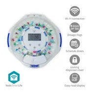 Nedis SmartLife Pill Dispenser with 28 Compartments and 9 Reminders in White
