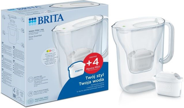 BRITA Style Essential+4 MAXTRA PRO Water Filter Pitcher White