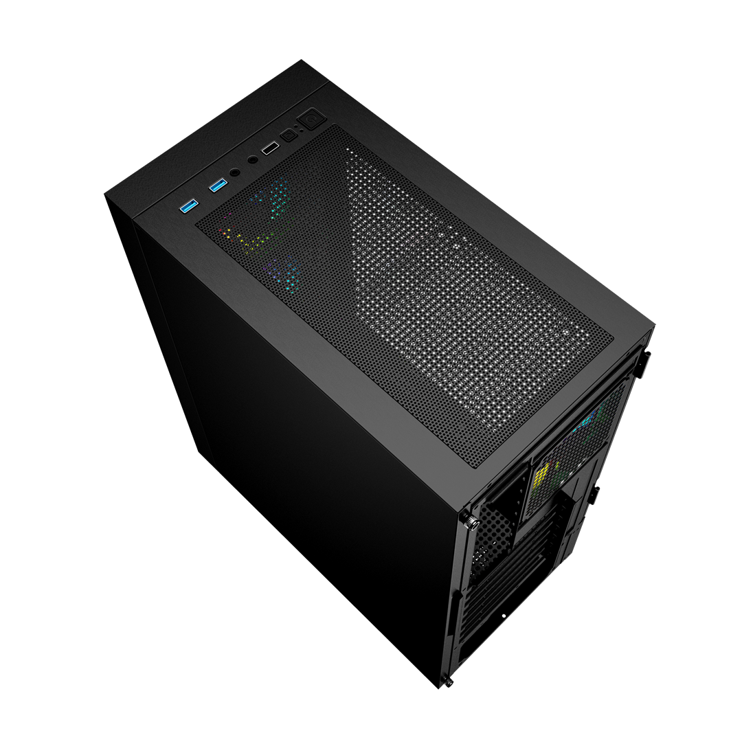 Gembird Fornax 4000 ARGB gaming ATX computer case  Midi Tower  backlight  Black