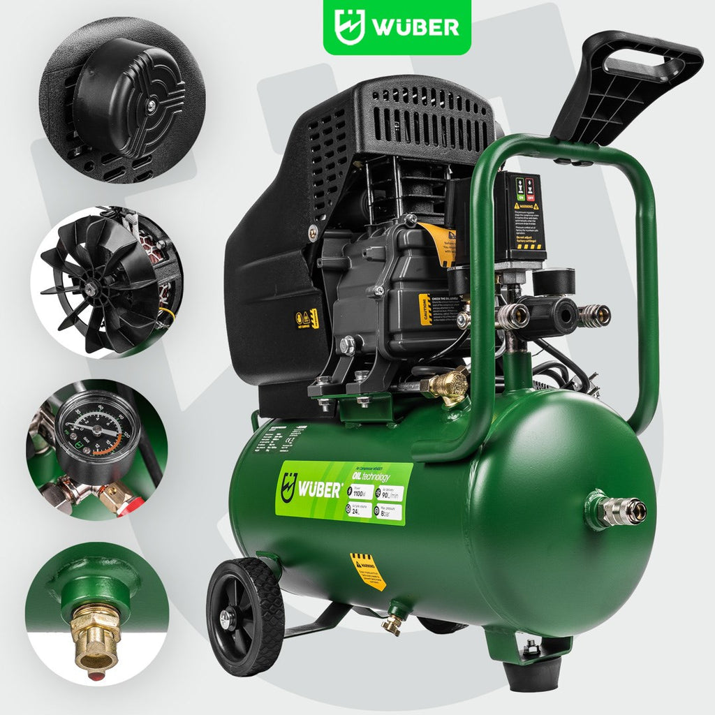 WUBER Oil-Lubricated Compressor 24 L 1100 W Universal W54001