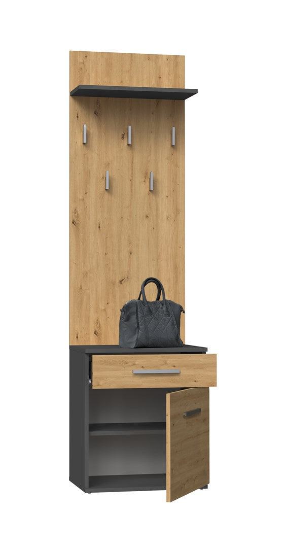 Topeshop DUO WIESZAK ANT/ART clothing hanger Anthracite  Oak