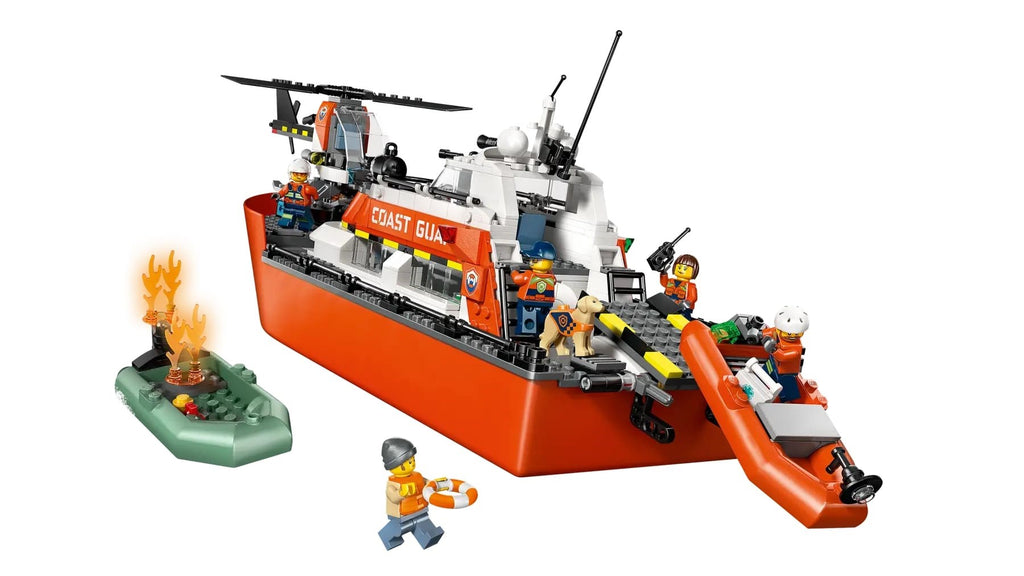 LEGO City Coast Guard Rescue Boat with Helicopter 742 Pieces (60504)