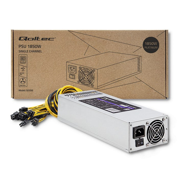 Qoltec Power Supply 1850W 80 Plus Platinum PCI-E Data Mining