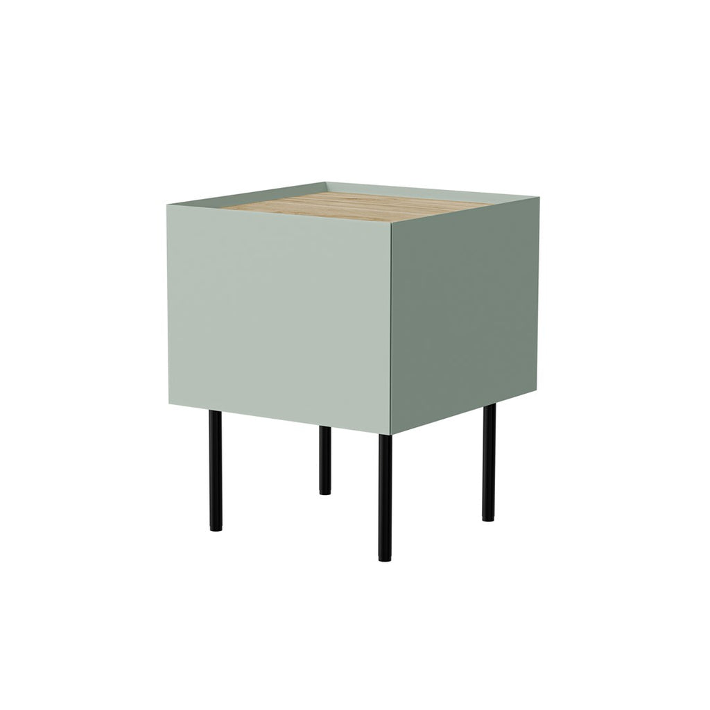 Cama Bedside Table 2 pcs. FELLINI 40x41x60 Olive + Oiled Oak Top