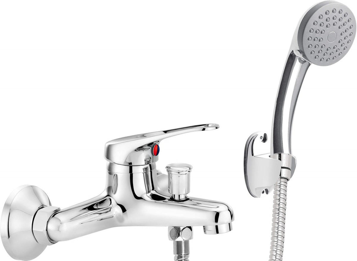 Deante Neo Lobo Wall-Mounted Bathtub Mixer with Shower Set Chrome