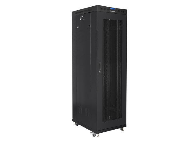 Lanberg Free-standing Rack Cabinet 42U Black FF01-6042-23BL - 1200 kg Capacity, LCD Display, Key Lock