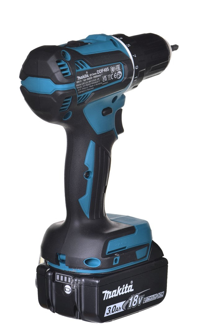 MAKITA DDF485RF3J Cordless Drill 18V with 3x 3Ah Batteries