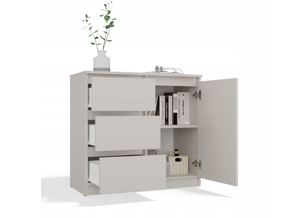 CHEST OF DRAWERS 1 DOOR 3 DRAWERS COLOUR CASHMERE