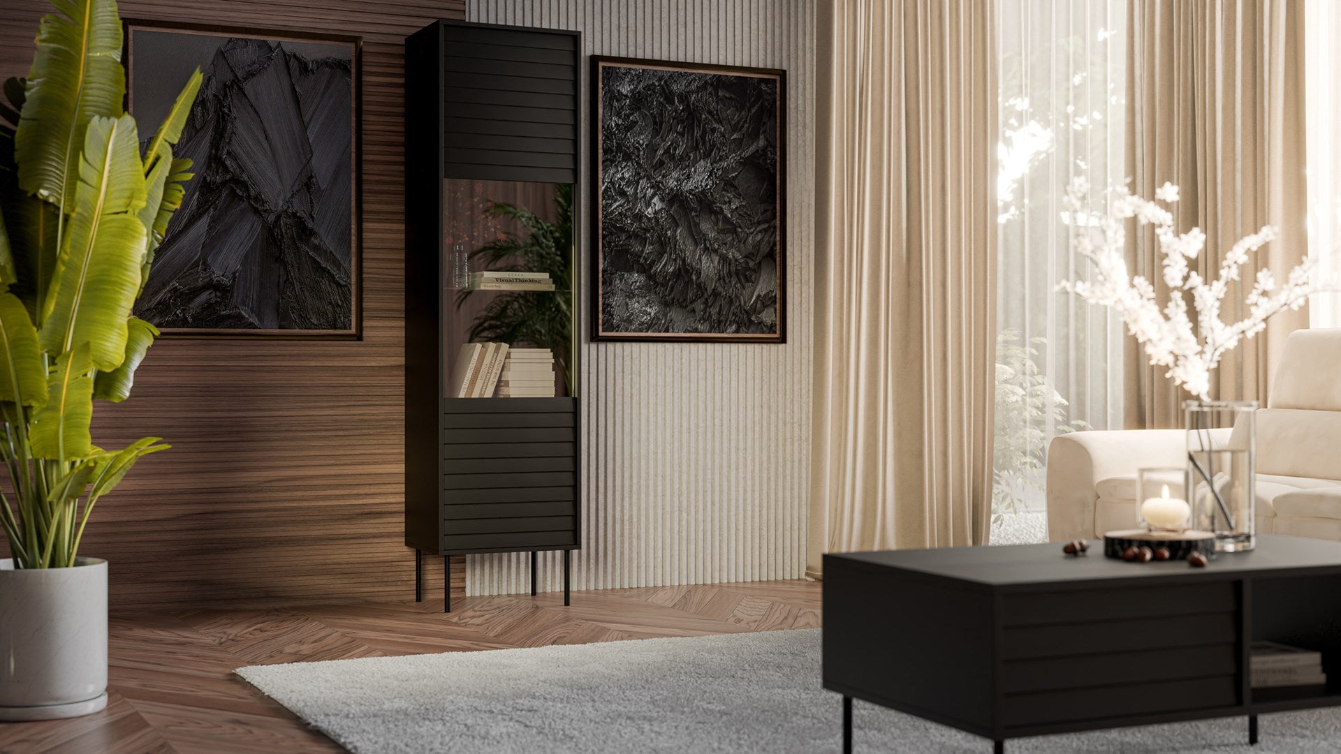 Cama CORTINA Display Cabinet 53x40x182 Black