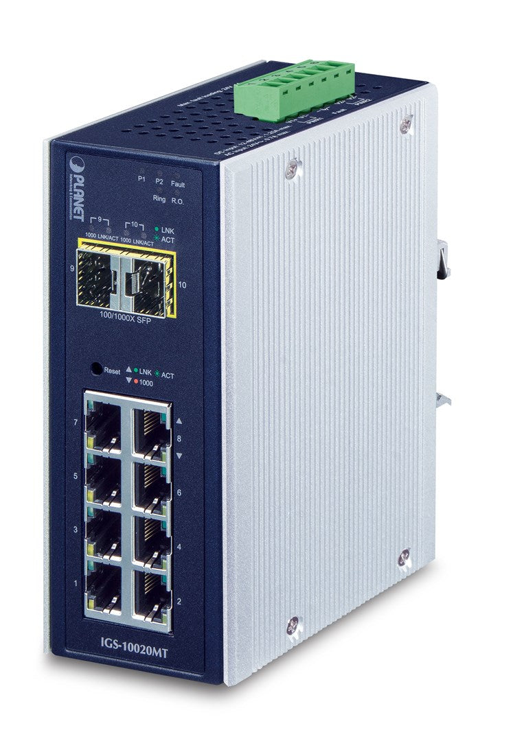 Planet IGS-10020MT - Managed Gigabit Ethernet Switch - 8 Ports - Rack-Mountable RJ45