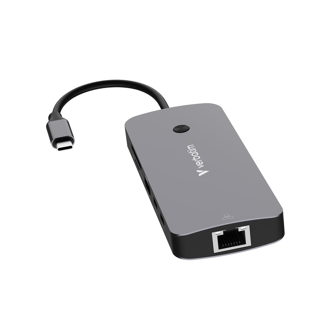 Verbatim Docking Station CMH-09, USB Type-C, 10000 Mbit/s, 4K Ultra HD, 9 Ports