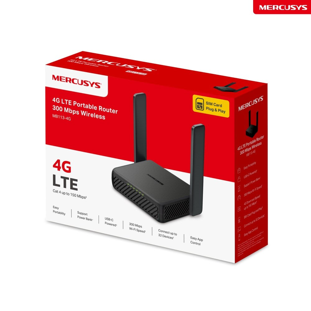 MERCUSYS Portable Router 2.4 GHz 300 Mbit/s MB113-4 G