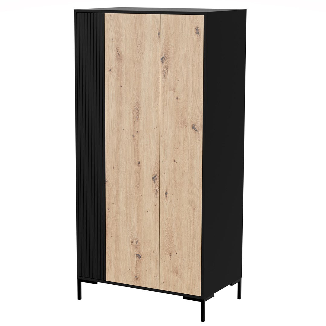 Cama MERCI Wardrobe 90 x 55 x 184 cm Black/Oak Artisan