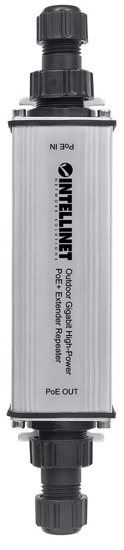 Intellinet Outdoor Gigabit High-Power PoE+ Extender Repeater 10Base-T 100Base-TX 1000Base-T RJ-45