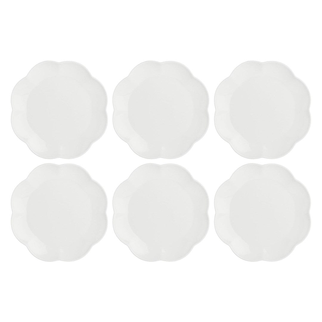 Set of 6 Villadeifiori Salad Plates - White 23 cm