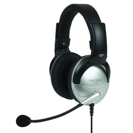 Koss Headset Wired Boom Microphone Black Silver 195679