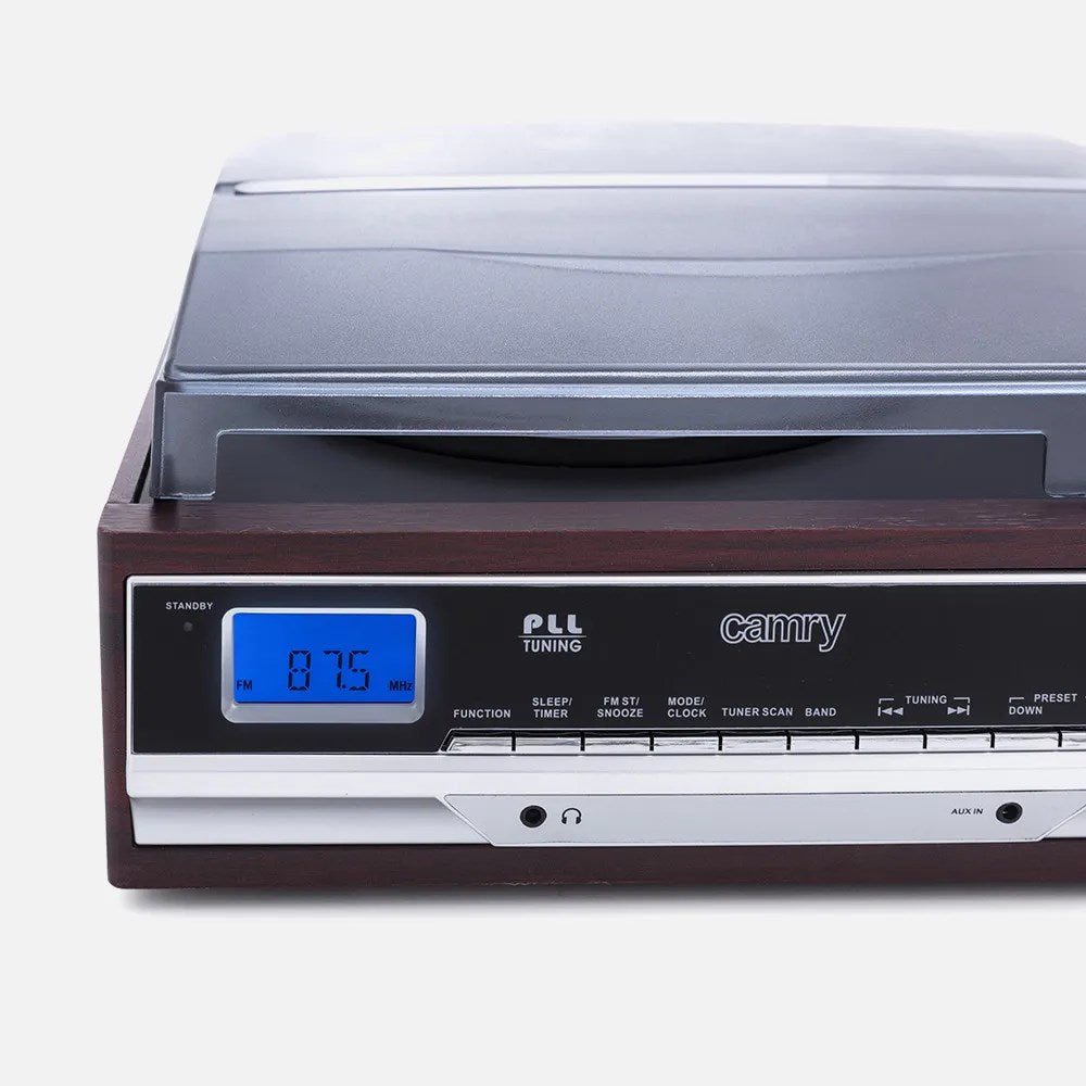 Camry Premium CR1113 Belt-Drive Audio Turntable Black Chrome