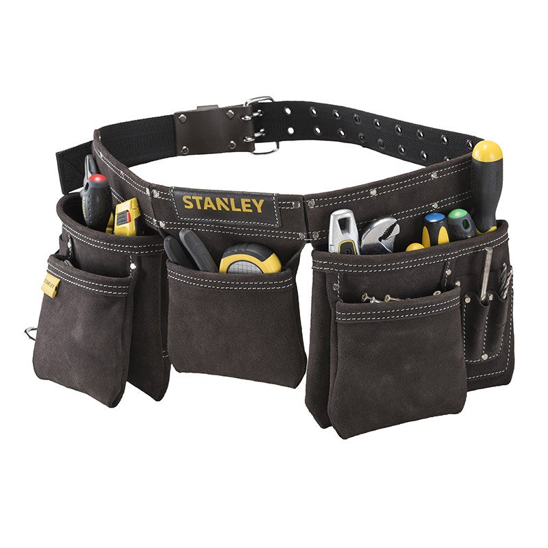 Stanley Leather Tool Apron Multiple Pockets Adjustable Belt STST1-80113