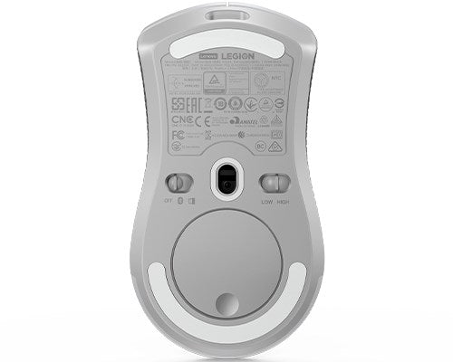 Lenovo Legion M600 Gaming Mouse - Maus - ergonomisch - rechts- und linkshändig - optisch - 9 Tasten - kabellos, kabelgebunden - 2,4 GHz, USB2.0, Bluetooth 5,0 - black (Gestell), Stingray (Oberseite) - retail - CRU (GY51C96033)