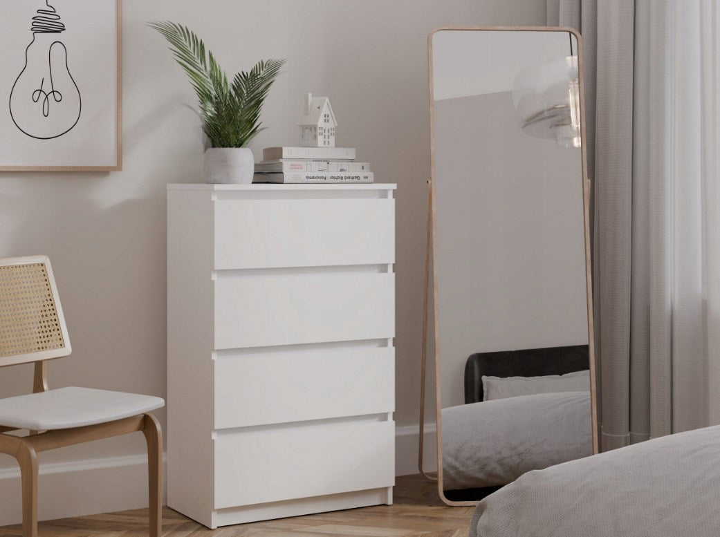 Malwa M4 Chest of Drawers 60 cm 4 Drawers White M4/60